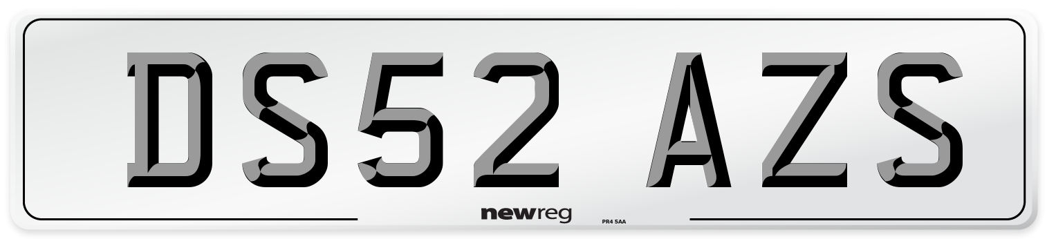 DS52 AZS Number Plate from New Reg